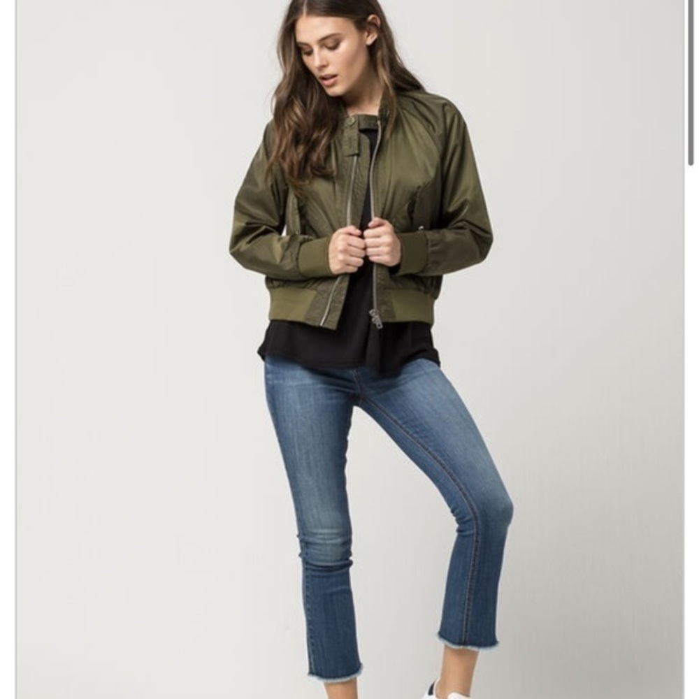 Free People Green Midnight Women’s Bomber Jacket Size Small